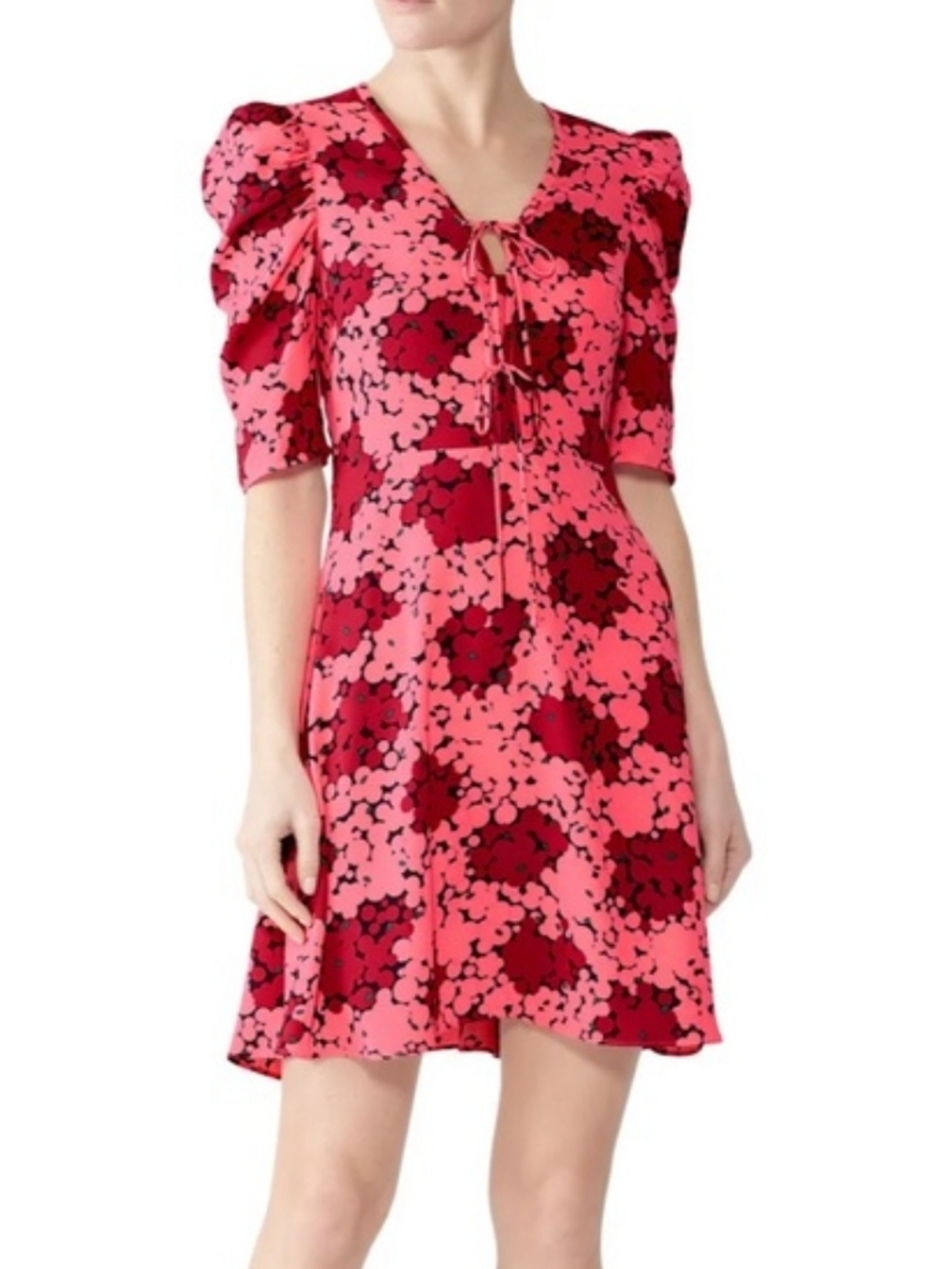 kate spade new york Women's Pink Bubble Dot Smocked Dress Size 12
